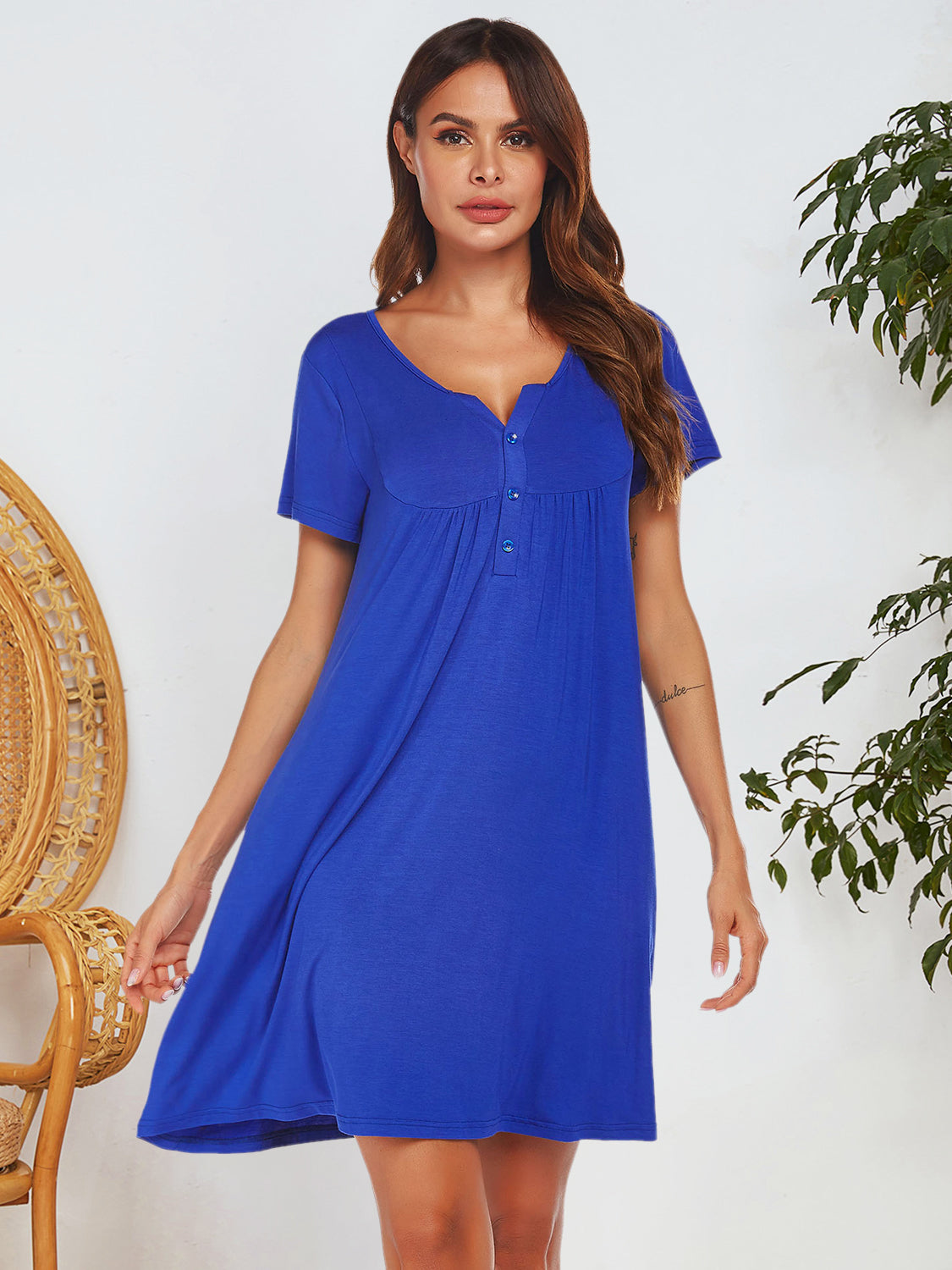 Chill Chic Notched Pocket Lounge Dress - SleekrMe