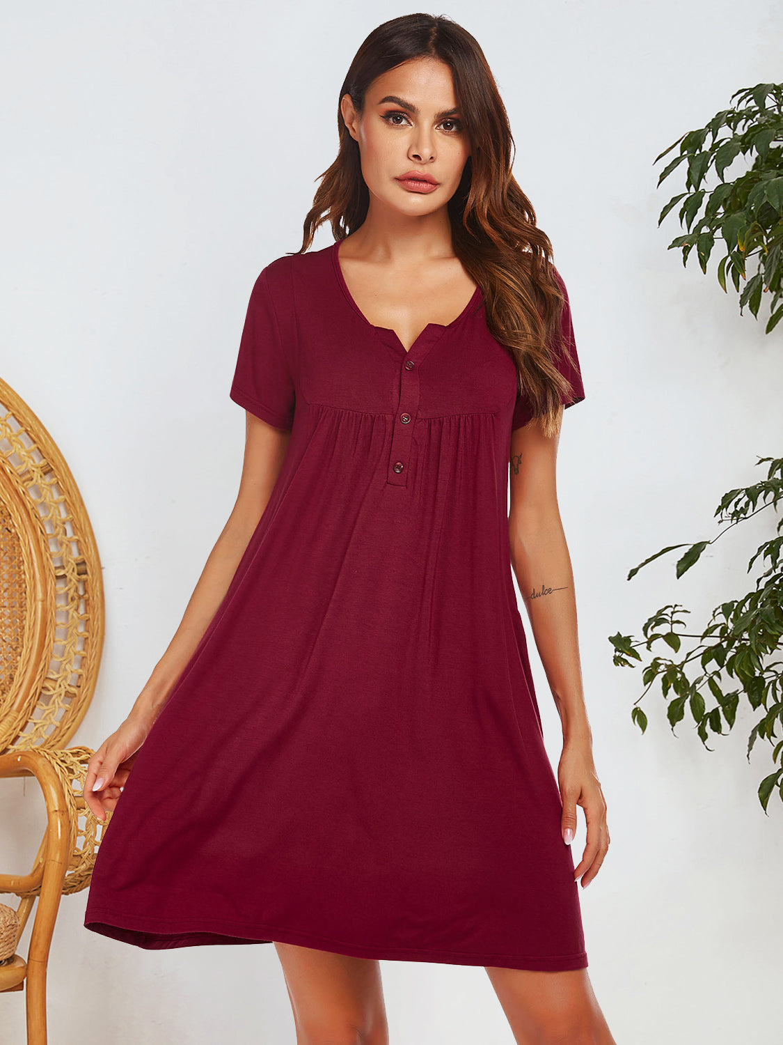 Chill Chic Notched Pocket Lounge Dress - SleekrMe