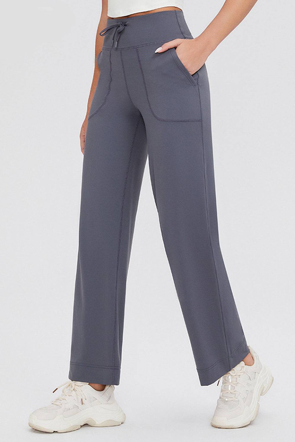 Buttery Soft Drawstring High Waist Pants with Pockets