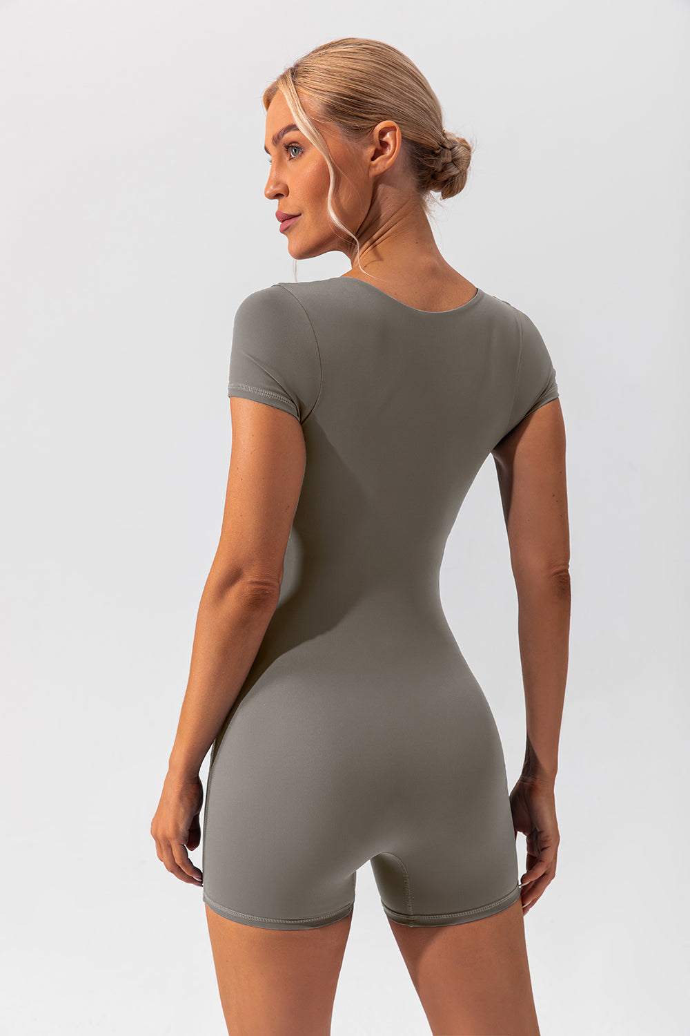 Sculpt &amp; Flex Square Neck Cap Sleeve Romper - SleekrMe