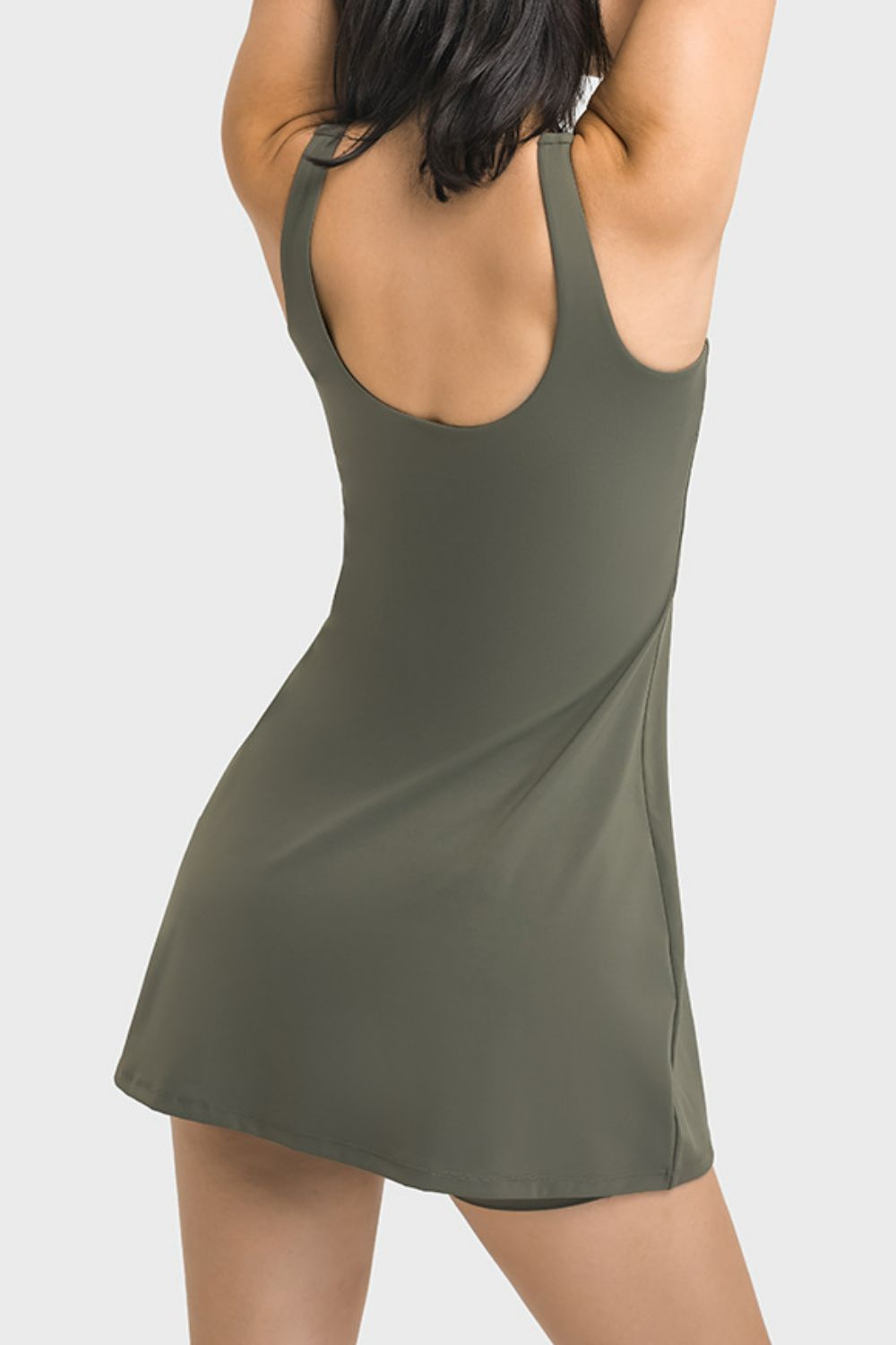 SportChic Square Neck Tank Dress | Full Coverage &amp; Performance Ready - SleekrMe